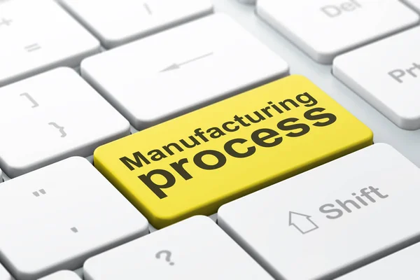 Industrie concept: productieproces op computer toetsenbord achtergrond — Stockfoto