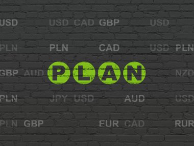 Ekonomi kavramı: Plan duvar arka plan üzerinde