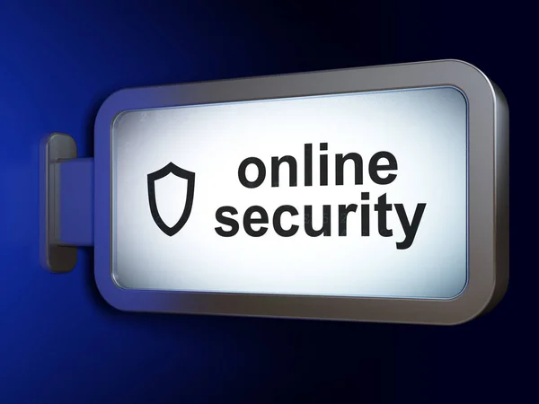 Privacy concept: Online Security and Contoured Shield on billboard background — Stock Photo, Image