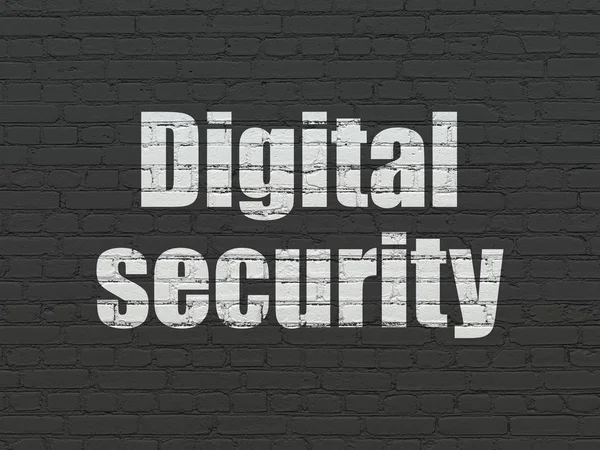 Концепция конфиденциальности: Цифровая безопасность на фоне стен — стоковое фото
