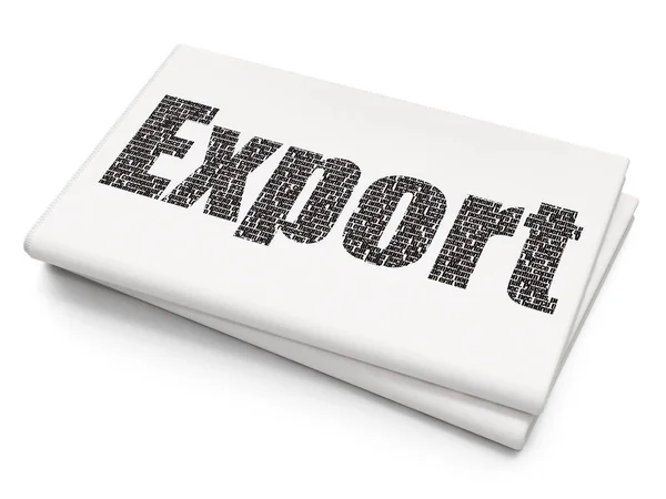 Concepto financiero: Exportación en blanco Fondo del periódico —  Fotos de Stock
