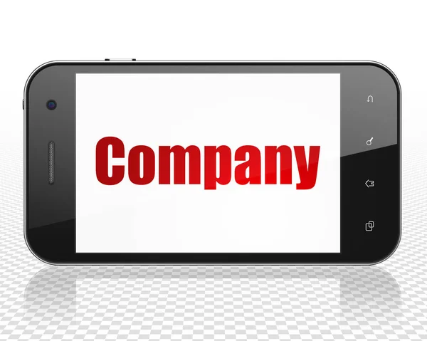 Concepto financiero: Smartphone con la compañía en pantalla — Foto de Stock