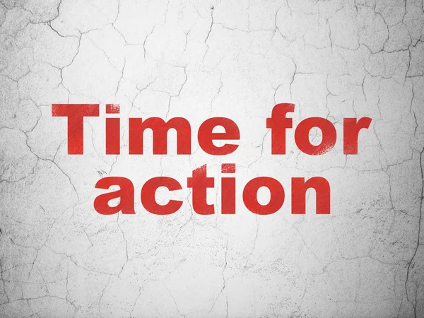 Time concept: Time for Action on wall background — Stock Photo, Image