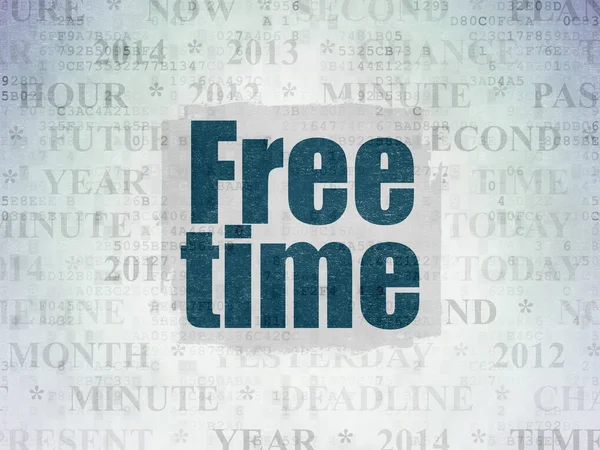Koncepcja Timeline: czas wolny na tle cyfrowych danych papierze — Zdjęcie stockowe