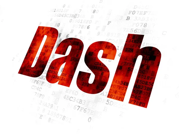 锁链概念：数字背景下的Dash — 图库照片