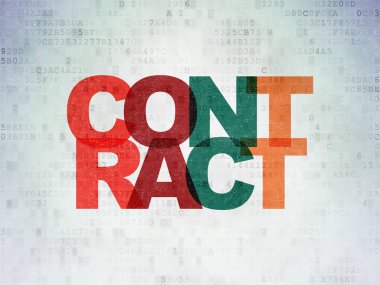 İş konsepti: Dijital Veri Kağıdı arkaplanı sözleşmesi