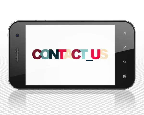 Bedrijfsconcept: Smartphone met contact met ons op display — Stockfoto