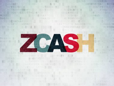 Cryptocurrency kavramı: Zcash dijital veri kağıt arka plan üzerinde