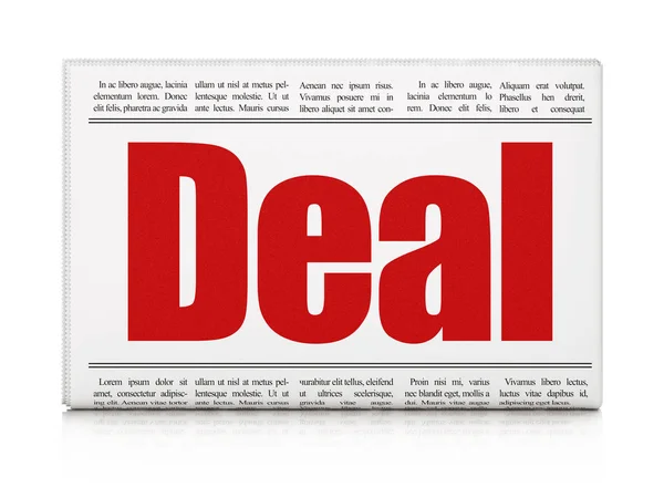 Bedrijfsconcept: krantenkop Deal — Stockfoto