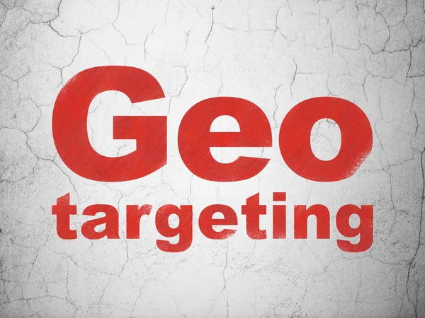 Concepto de negocio: Geo Targeting sobre fondo de pared —  Fotos de Stock