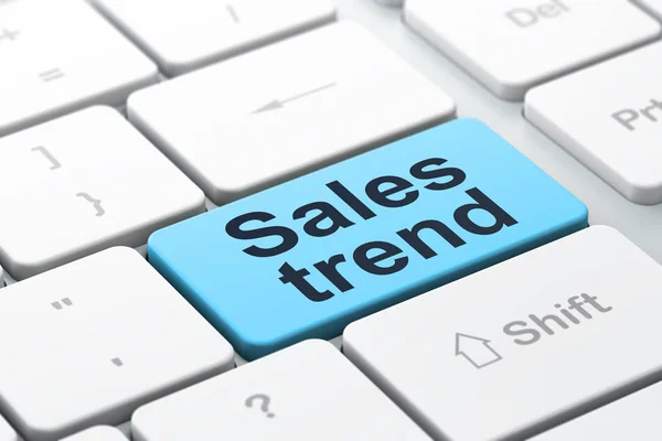 Marketing concept: Sales Trend on computer keyboard background — Stock Photo, Image