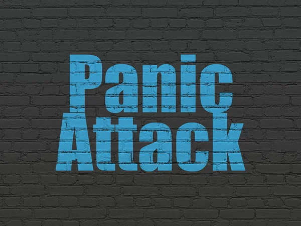 Koncepcja zdrowia: atak paniki na tle ściany — Zdjęcie stockowe
