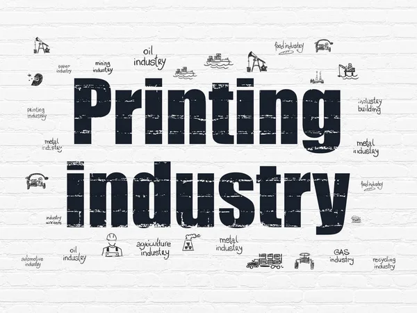 Conceito da indústria: Indústria de impressão no fundo da parede — Fotografia de Stock