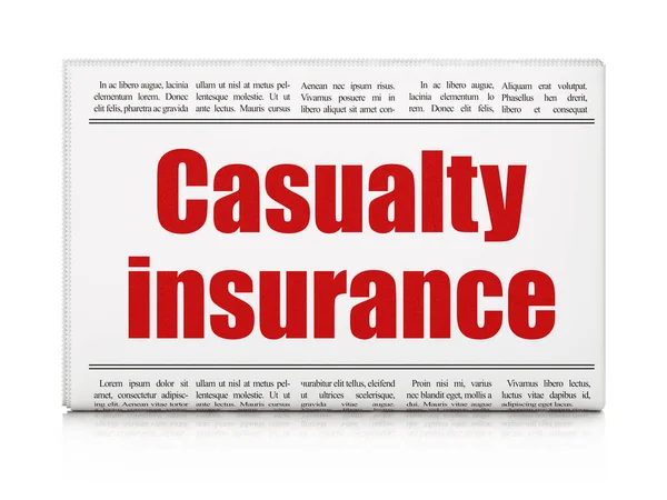 Versicherungskonzept: Zeitungsschlagzeile Unfallversicherung — Stockfoto