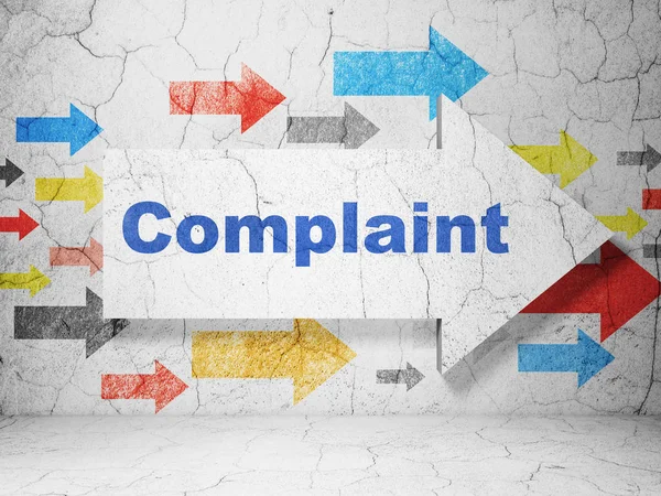 Law concept: arrow with Complaint on grunge wall background — Stock Photo, Image