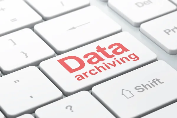 Information concept: Data Archiving on computer keyboard background — Stock Photo, Image