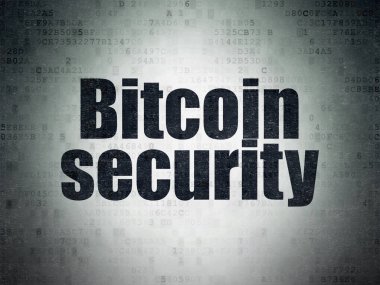 Blockchain kavramı: Bitcoin güvenlik dijital veri kağıt arka plan üzerinde