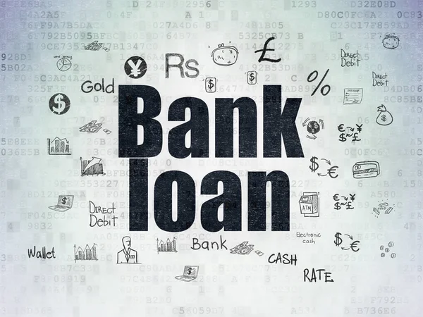 Bancaire concept: de lening van de Bank op digitale Data-Paper achtergrond — Stockfoto