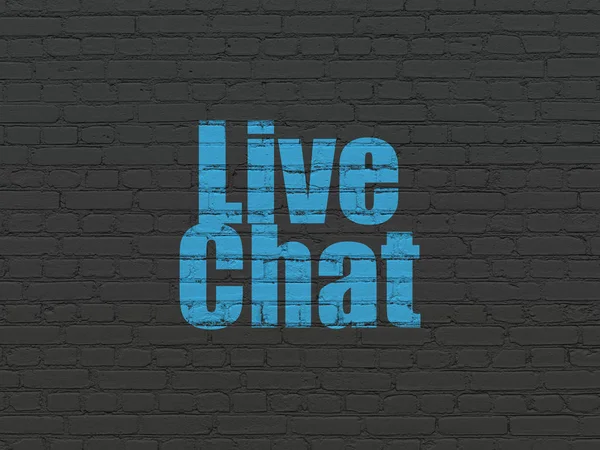 Concetto di sviluppo Web: Live Chat su sfondo wall — Foto Stock