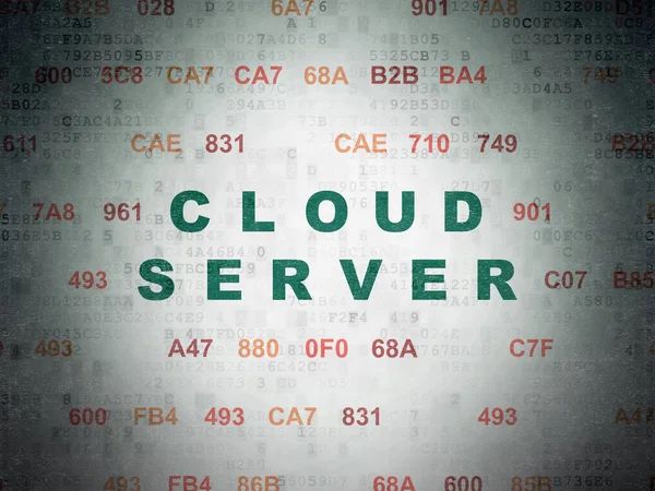 Cloud computing concept: Cloud Server on Digital Data Paper background — Stock Photo, Image