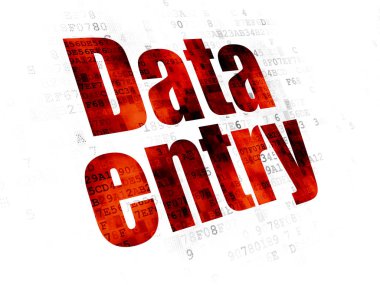 Bilgi kavramı: dijital arka plan üzerinde veri girişi