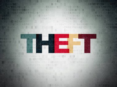 Gizlilik kavramı: hırsızlık dijital veri kağıt arka plan üzerinde