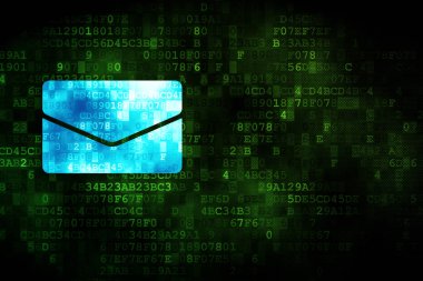 Ekonomi kavramı: dijital arka plan üzerinde e-posta