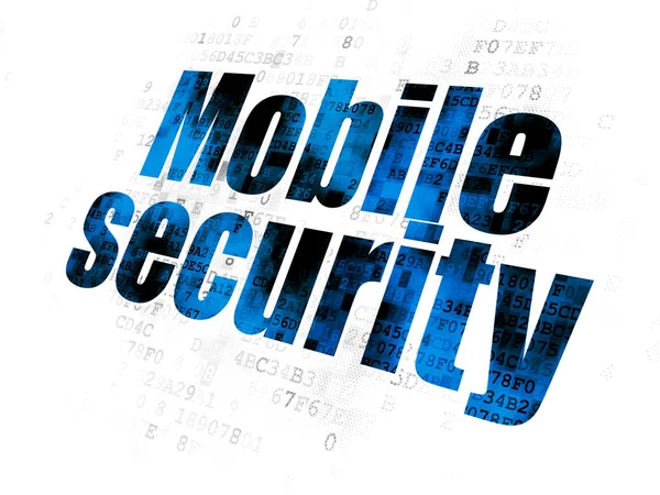 Conceito de privacidade: Segurança móvel em fundo digital — Fotografia de Stock