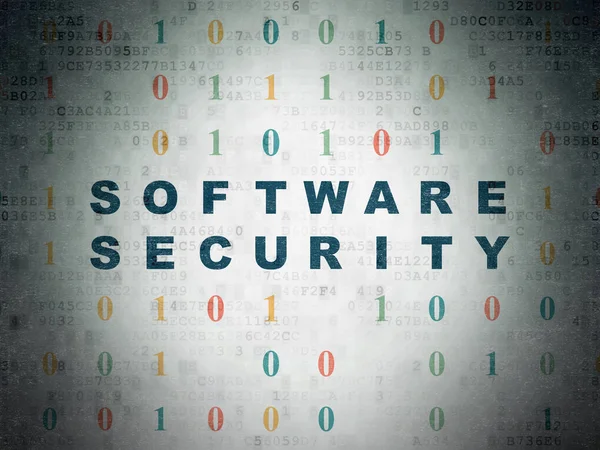 Концепция защиты: Безопасность программного обеспечения на фоне цифровой бумаги данных — стоковое фото