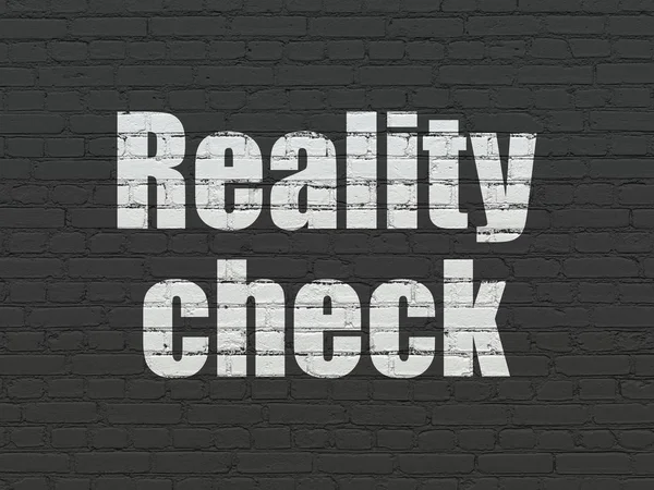 Bedrijfsconcept: Reality Check op muur achtergrond — Stockfoto
