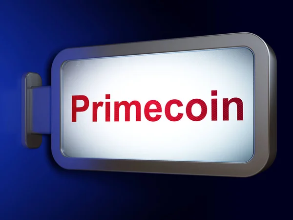 Blockchain koncept: Primecoin na billboard pozadí — Stock fotografie