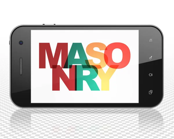 Concetto costruttivo: Smartphone con Massoneria in mostra — Foto Stock