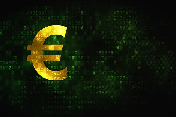 Concept bancaire : Euro sur fond numérique — Photo