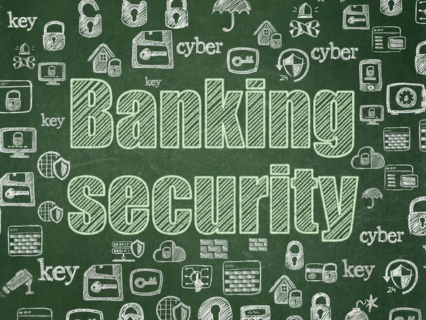 Protection concept: Banking Security on School board background — Stock Photo, Image