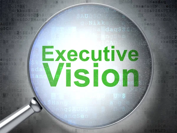 Bedrijfsconcept: Executive visie met optisch glas — Stockfoto