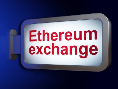 Blockchain kavramı: Ethereum Borsası'nda billboard arka plan