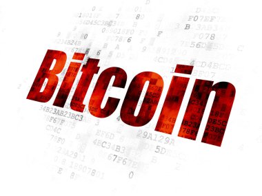 Cryptocurrency kavramı: Bitcoin dijital arka plan üzerinde
