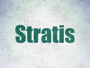 Blockchain kavramı: Stratis dijital veri kağıt arka plan üzerinde