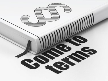 Hukuk kavramı: kitap paragraf, gelmek için terim beyaz arka plan üzerinde