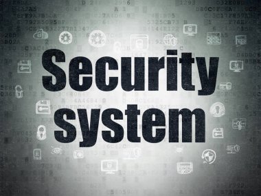 Koruma kavramı: dijital veri kağıt arka plan üzerinde güvenlik sistemi