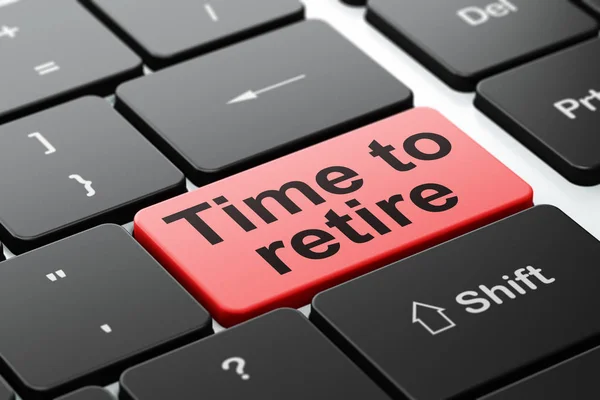 Timeline concept: Time To Retire on computer keyboard background — Stock Photo, Image