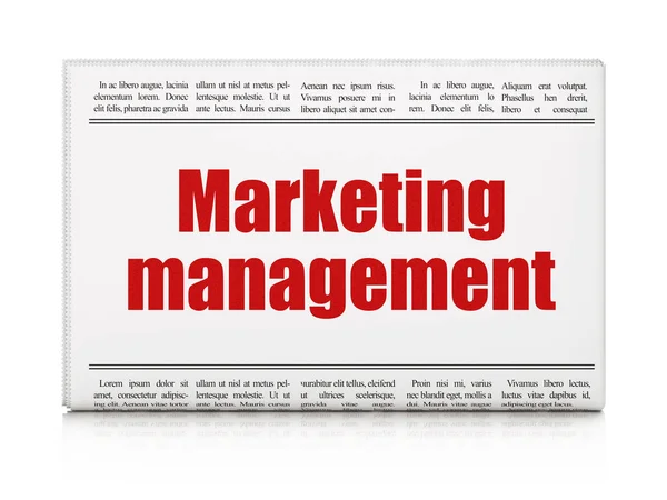 Conceito de publicidade: manchete de jornal Marketing Management — Fotografia de Stock