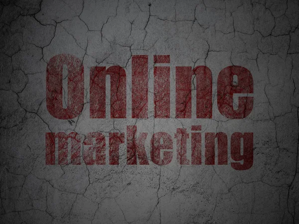 Marknadsföring koncept: Online Marketing på grunge vägg bakgrund — Stockfoto
