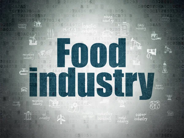 Manufacuring koncepció: élelmiszeripar digitális adatok papír alapon — Stock Fotó