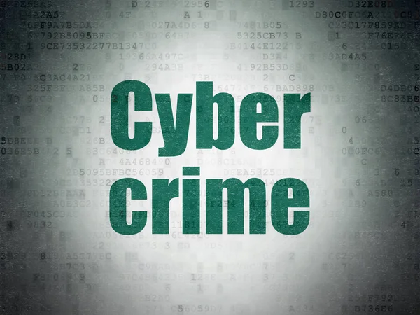 保護の概念: デジタル データ用紙の背景に対するサイバー犯罪 — ストック写真