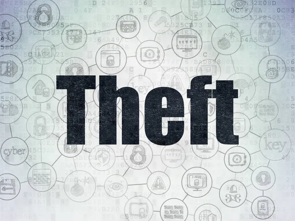 Güvenlik kavramı: hırsızlık dijital veri kağıt arka plan üzerinde