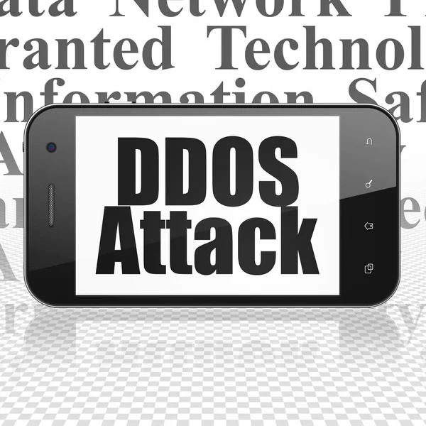 Sicherheitskonzept: Smartphone mit DOS-Angriff auf dem Display — Stockfoto