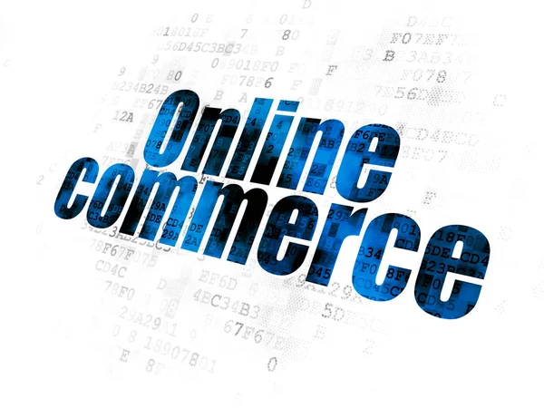 வணிகக் கருத்துஃ டிஜிட்டல் பின்னணியில் ஆன்லைன் வர்த்தகம் — ஸ்டாக் புகைப்படம்
