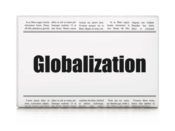 Finanzkonzept: Zeitungsschlagzeile Globalisierung — Stockfoto