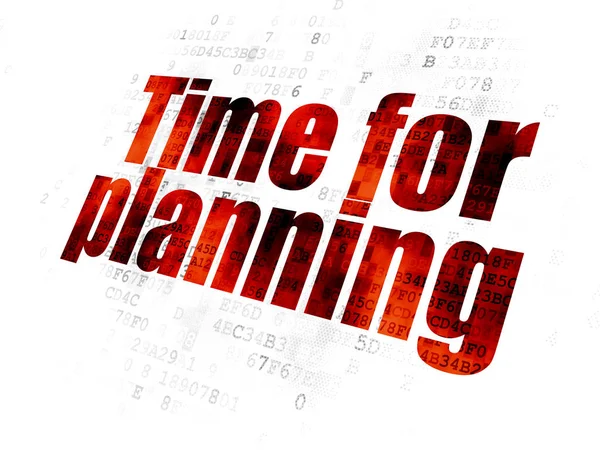 Conceito de linha do tempo: Tempo para planejamento em plano de fundo digital — Fotografia de Stock